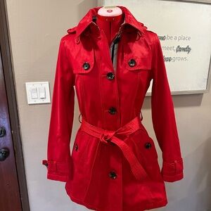 Jones New York Bold Scarlet Trench Coat